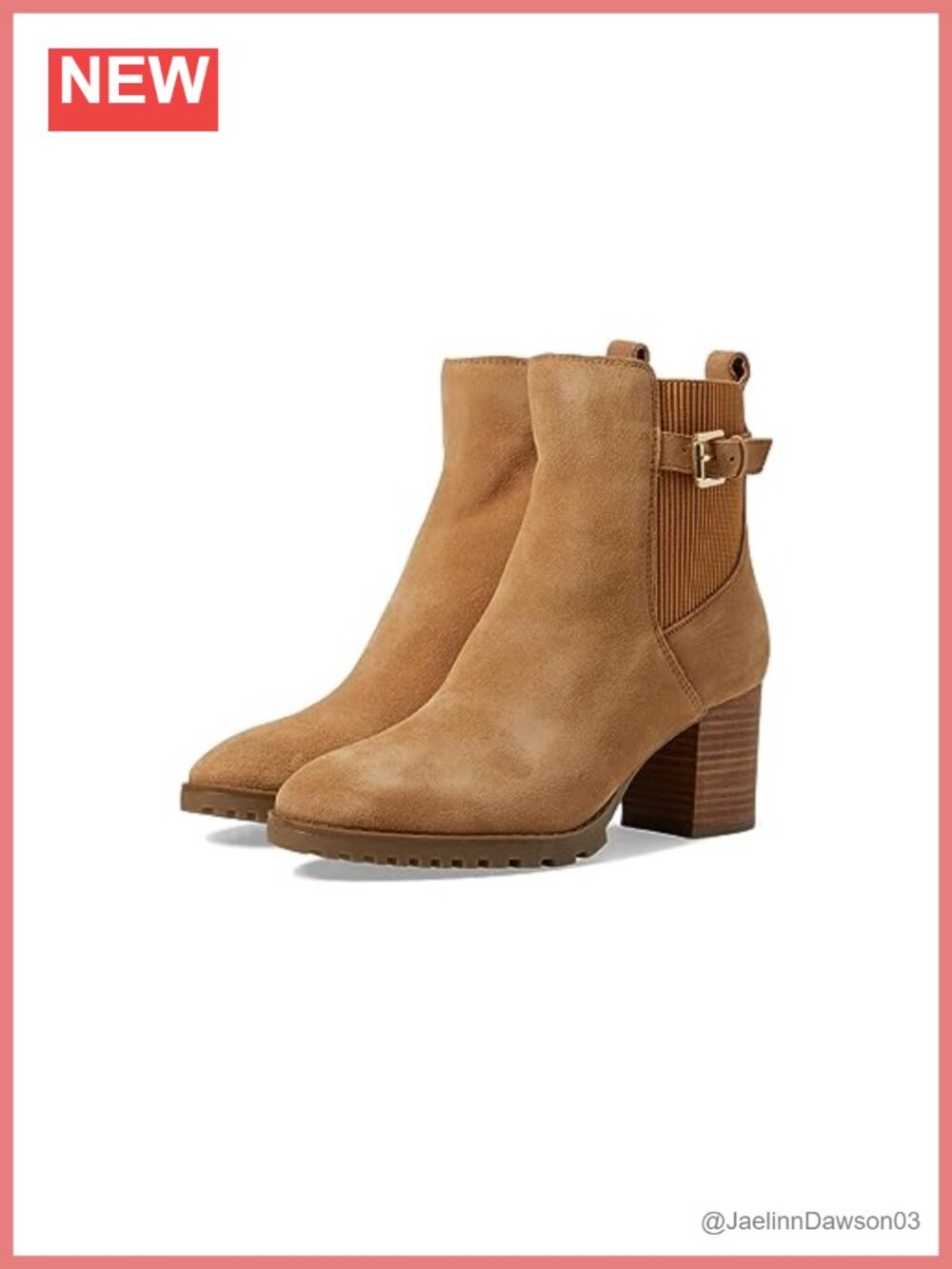 Waterproof Suede Leather Ankle Bootie Block Heel Round Toe Zip-Up Boot